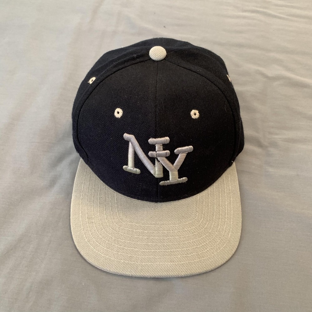 Premium Headwear Hat Cap Mens One Size Black NY Logo Baseball Fitted Sports‎